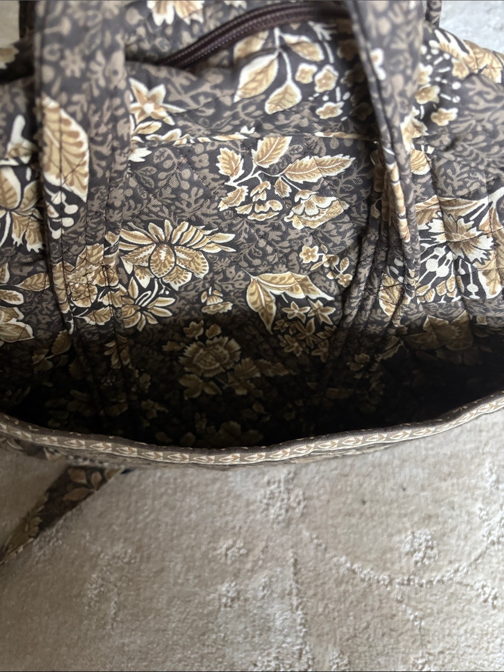 Vera Bradley Retired Java Pattern Quilted Travel Bag Euc Vintage View 6